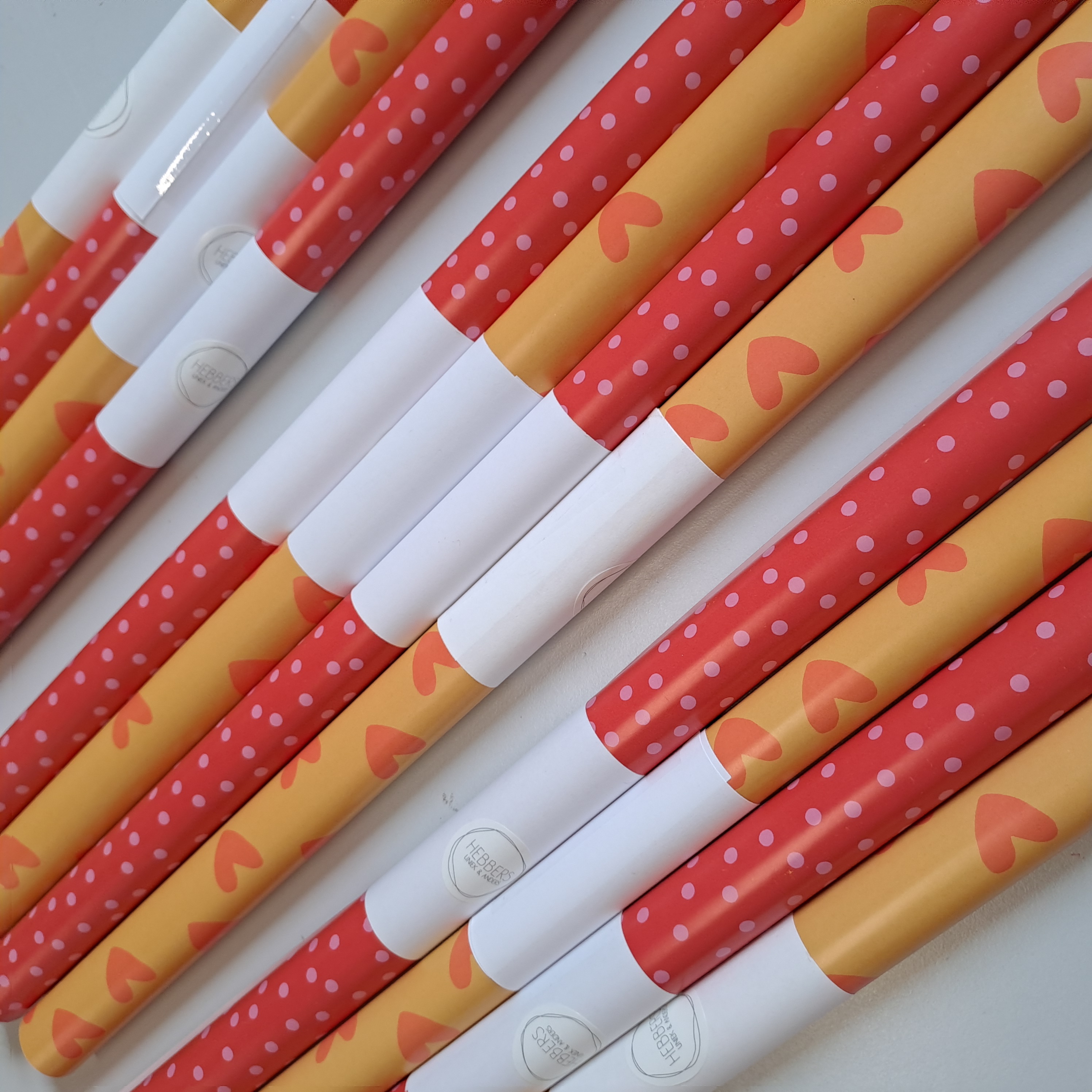 Cadeaupapier | Vellen | Rood-Oker| Set (4)| 50x70 cm