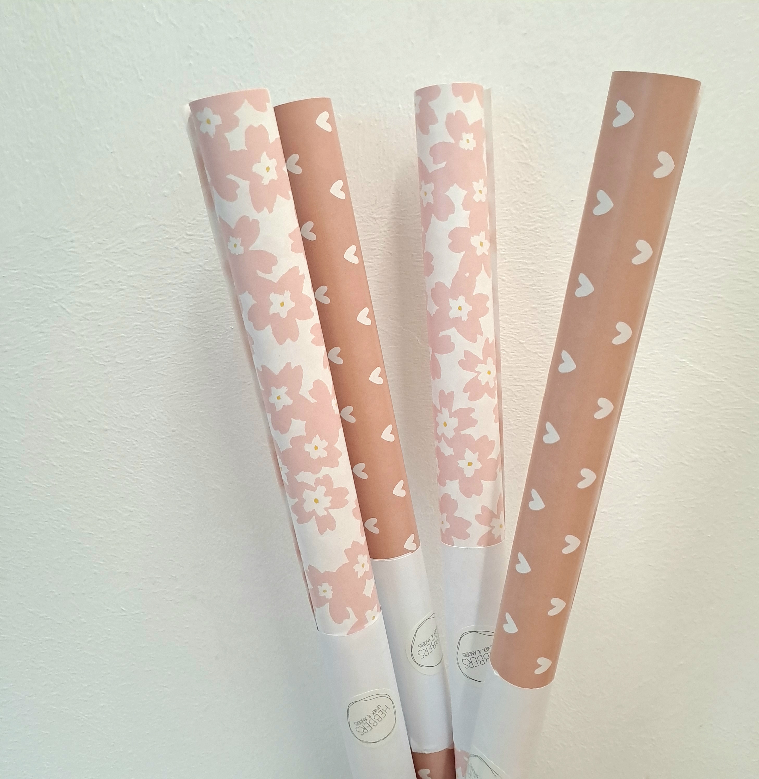 Cadeaupapier | Vellen | Roze| Set (4)| 50x70 cm