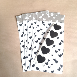 Cadeauzakjes | Stickers hartjes | 7x13 cm | set