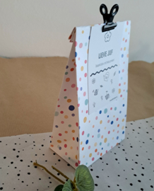 Paperbag | Cadeau | Zak | Papier | Confetti | 9+5x16 cm