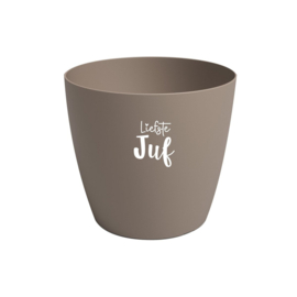 Bloempot | Vergeet me nietjes | Taupe | Juf