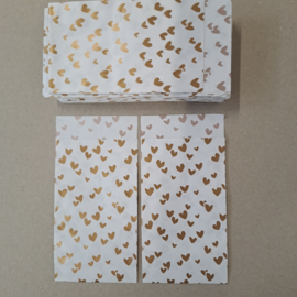 Cadeauzakjes | Hartjes goud| 7x13 cm [50 ST]