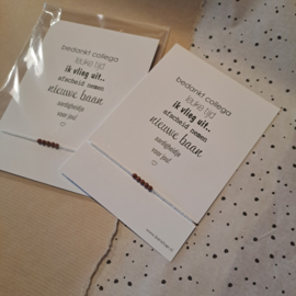 Kaart |Armband| Kralen | Wit Bruin