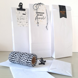 Paperbag | Cadeau | Zak | Papier | Wit |10 st|  9.5+6.5x25.5 cm