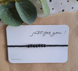 Just for You! |Armband| Kralen | Zwart | B