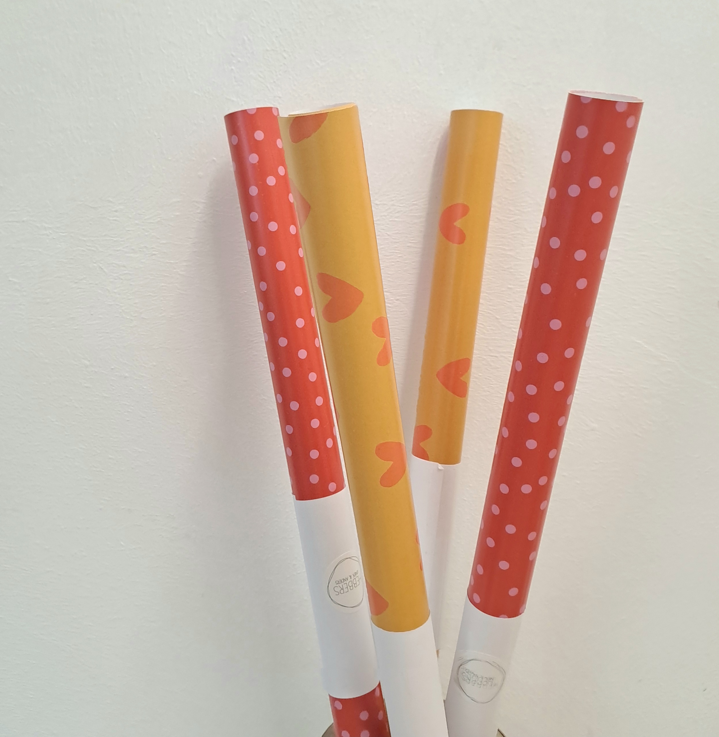 Cadeaupapier | Vellen | Rood-Oker| Set (4)| 50x70 cm