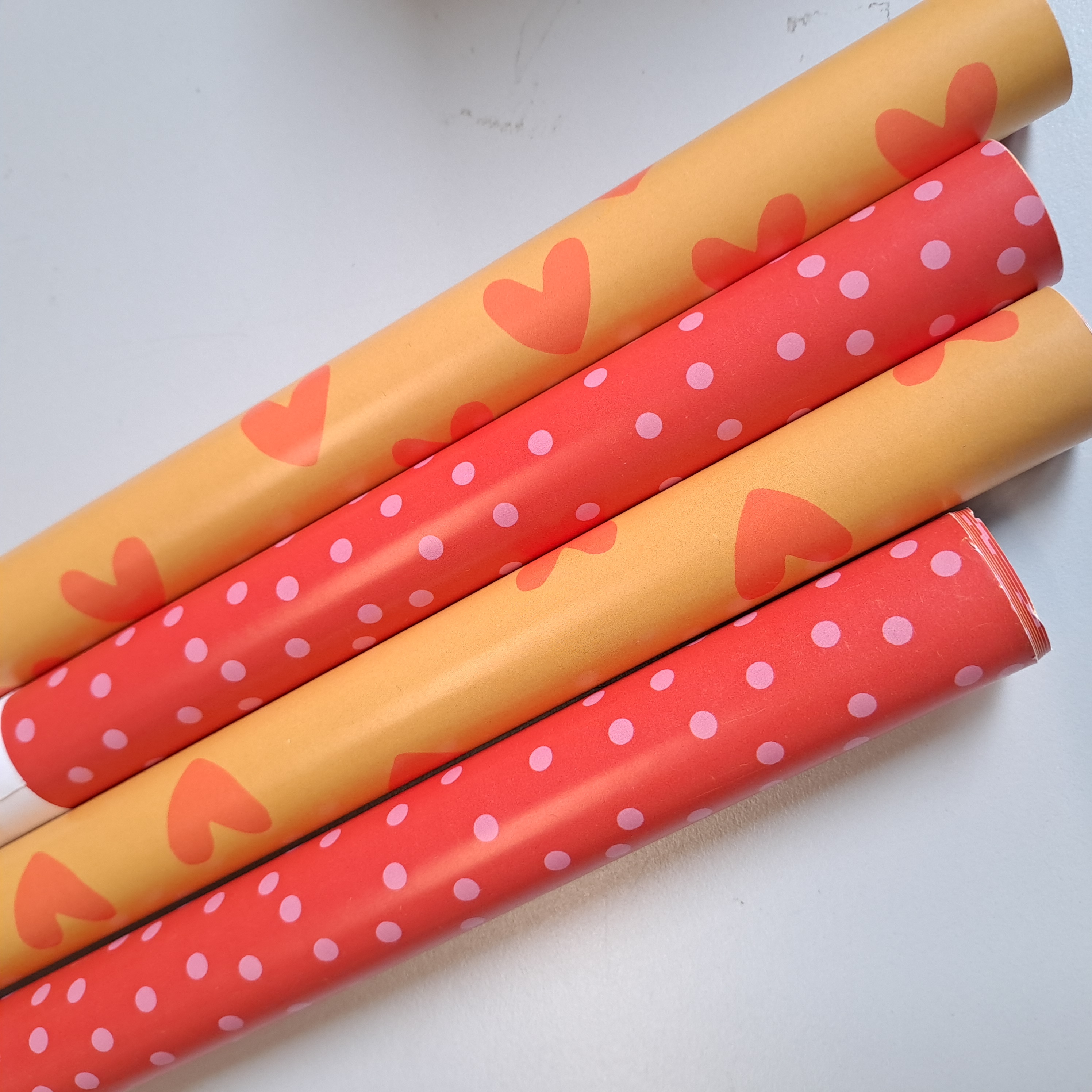 Cadeaupapier | Vellen | Rood-Oker| Set (4)| 50x70 cm