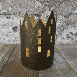 Waxinehouder | Alu | Huis| 10x15cm