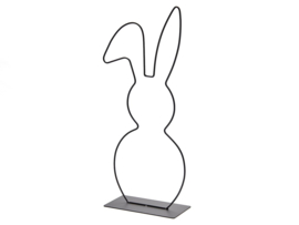 Konijn | Metaal | Zwart | Pasen | L 29 cm
