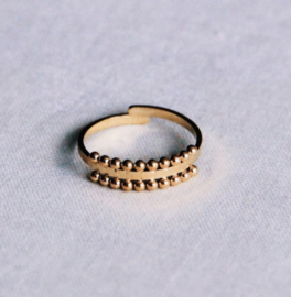 Ring | Verstelbaar| Stippelrand