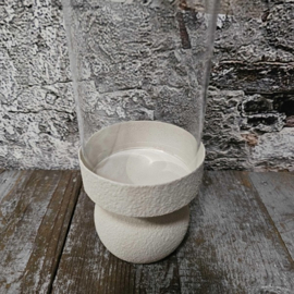 Kandelaar op voet  Creme 9x20cm