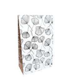 Paperbag | Cadeau | Zak | Glans Papier | Ginkgo| 15.5x6x24.5 + 4cm