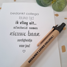 Kaart | Pen | Bedankt leuke collega !