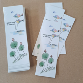 Kaart -Label- Boekenlegger-Los per 50 stuks!