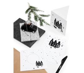 Dubbele kaart | Kerstdorpje | Envelop