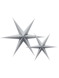 Sterren | Papier | Zilver| Glitters | Set 2 stuks