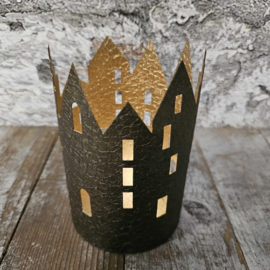 Waxinehouder | Alu | Huis| 10x15cm