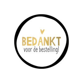 Sticker | Bedankt voor je bestelling  | Wit | 50 st