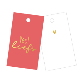 Cadeau Label |Rood| Veel liefs