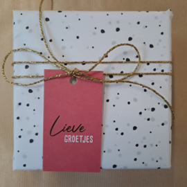 Cadeau Label |Rood| Lieve groetjes