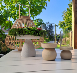 Kandelaar op voet  Creme 11x24cm