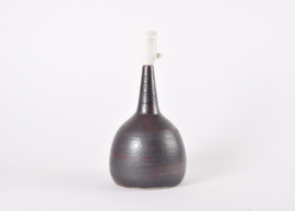 Danish Palshus Tall Table Lamp Brown Rust Glaze with Shade, Modern Ceramic 1960s