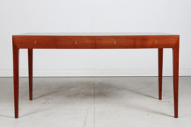 SOLD - Haslev Furniture Writing Desk of Teak with 4 Drawers by Severin Hansen Jr. Denmark Mid-century.