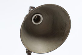 Bauhaus Telescopic and Flexible Desk Lamp of Brass with Brown Patina. In the Style of Christian Dell/Kaiser Idell 1930s.