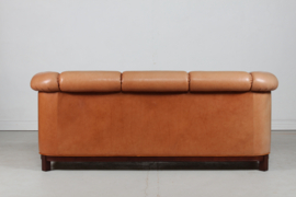Vintage Chesterfield Sofa/Couch. Frame of Mahogany and Upholstered with Cognac Colored Leather, 1970s Vintage Danish Furniture.
