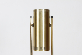 Vintage Danish Brass Trombone Floor Lamp by Jo Hammerborg for Fog & Mørup 1970s. Mid-century Danish Lightning