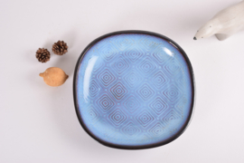Unique Nils Thorsson for Aluminia / Royal Copenhagen Square Dish Blue, Similar to "Marselis", Danish Ceramic ca 1940s