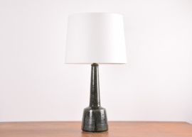 Tall! Danish Palshus & Le Klint Table Lamp Chamotte Clay with Dark Green Glaze Stripe Decor, Design Esben Klint, Model 337, Modern Ceramic 1960s / 1970s