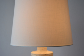 Bitossi Large Table Lamp White Glaze with Shade, Aldo Londi Attributed. Italian Modern Ceramic 1960s
