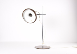 Fog & Mørup "Optima" Desk Table Lamp in Brown & Chrome. Design Hans Due. Danish Modern Lighting 1970s
