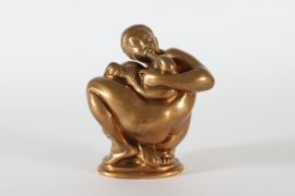 Leda and the Swan Bronze Figurine by Danish Sculptor Kai Nielsen made at L. Rasmussen, Copenhagen, Denmark.