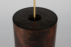 Pendant of Patinated Copper Amber Colored Glass in Nanny Still Style by RAAK, Denmark Mid-century Lightning