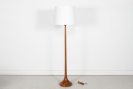 Danish Lisbeth Brams Floor Lamp of Hand-turned Teak with New Shade 1960s