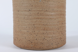 Sold - Large Tue Poulsen Rustic Stoneware Table Lamp 1970s Denmark with New Shade. Danish Modern Lightning.