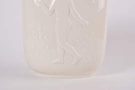 Danish Art Deco Royal Copenhagen Vase Blanc de Chine Naked Man & Woman by Hans Henrik Hansen, 1940s