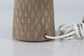 Einar Johansen Unglazed Ceramic Table Lamp with Embossed Leaves, Denmark, 1960s