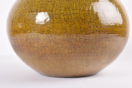 Unique Danish Nils Kähler HAK Floor Vase Amber Yellow Glaze, Ceramic 1960s, 48 cm / 19" Tall