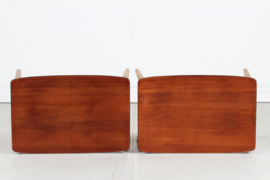 Danish Modern Pair of Stools of Teak and Oak by Ølholm Møbelfabrik, Denmark 60s. Mid-century Furniture