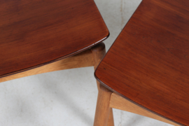 Danish Modern Pair of Stools of Teak and Oak by Ølholm Møbelfabrik, Denmark 60s. Mid-century Furniture
