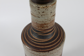 Sold - Large Tue Poulsen Rustic Stoneware Table Lamp 1970s Denmark with New Shade. Danish Modern Lightning.
