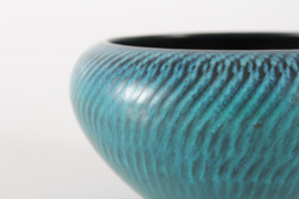 Gunnar Nylund Decorative Bowl by Nymølle, Turquoise-Blue Glaze 1960s. Danish Mid-century Ceramic