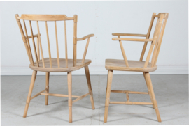 Børge Mogensen Style Pair of Windsor Armchairs of Beech Wood, Denmark 1970s. Danish Modern Furniture.