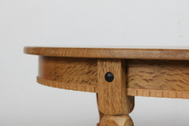 SOLD - 1970s Danish Oval Extendable Dining Table of Oak in Henning  Kjærnulf Style, Mid-century Modern Brutalist