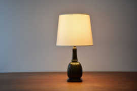 Danish Art Deco Just Andersen Table Lamp of Disco Metal with New Shade, 1930s