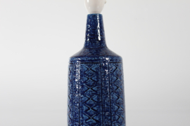 Danish Artistic Palshus Tall Cobalt Blue Table Lamp 1960s with New Lampshade, Mid-century Modern.