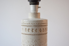 Bitossi Large Table Lamp White Glaze with Shade, Aldo Londi Attributed. Italian Modern Ceramic 1960s